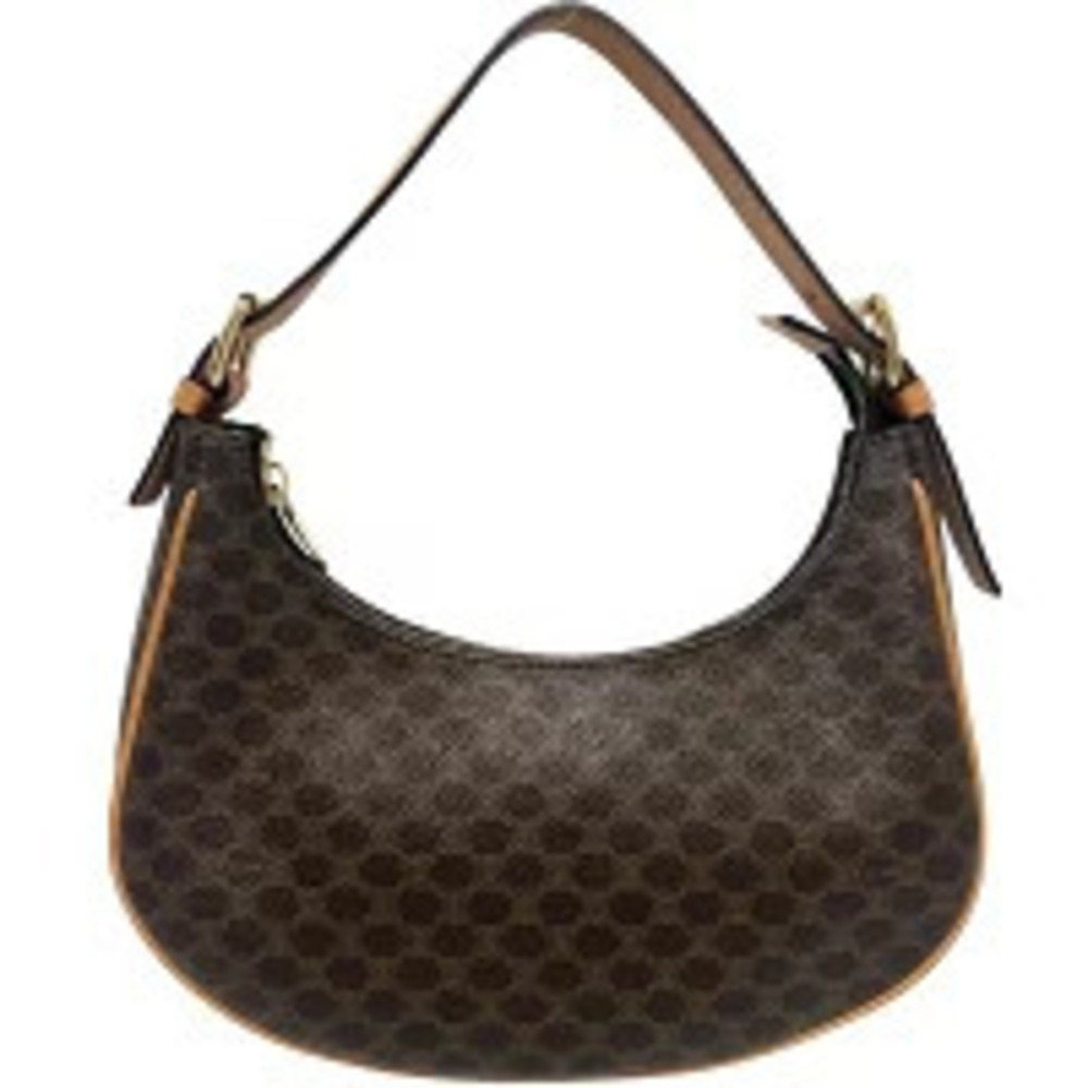 Celine Macadam One Handbag Shoulder Bag Canvas Leather Brown - Picture 2 of 7